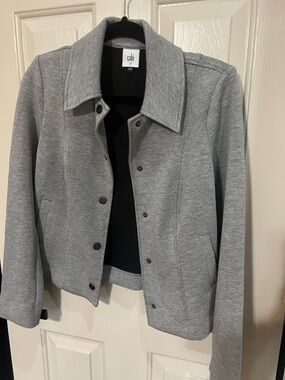 CAbi Light Gray Snap-Front Jacket